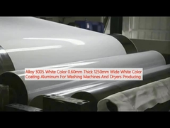 Сплав 3005 Белый цвет 0,60 мм Толщина 1250 мм Широкий белый цвет Покрытие алюминия для стиральных машин и сушилки Производство