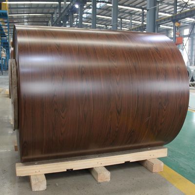 0.2mm Fluorocarbon-Coated Wood Pattern Pre-Painted Aluminum Coil - Custom for Commercial Space Wall Decoration Panels (Oak Wood Texture)